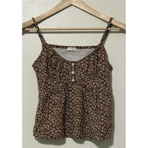 John Galt Babydoll Tank Top Ditsy Floral Empire Waist Y2K Coquette Cottagecore